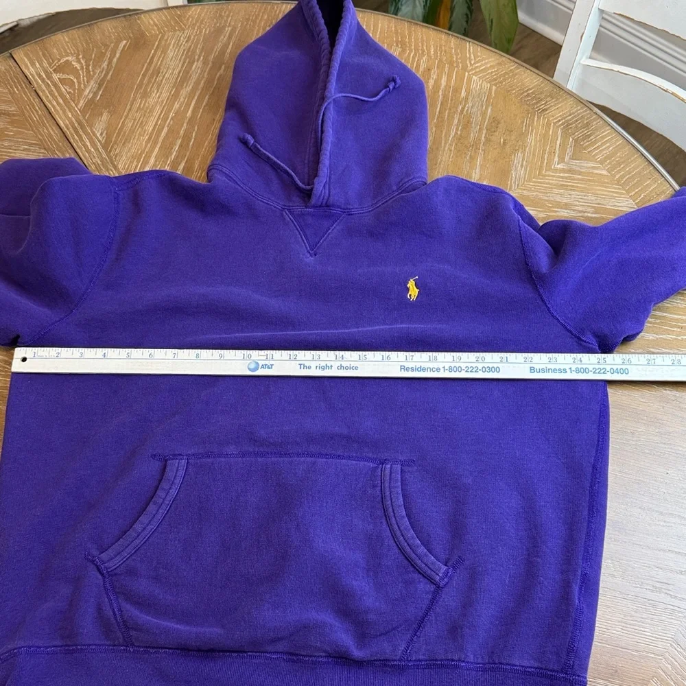 Ralph Lauren Purple Hoodie with Yellow Logo - Picture 7 of 8